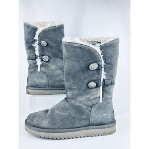Koolaburra by UGG 1096409 Gray Kinslei Tall Suede & Faux Fur Boots Women's Sz 9